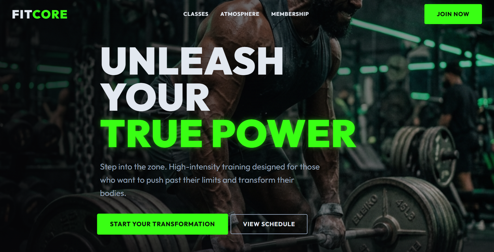 Gym Website website preview